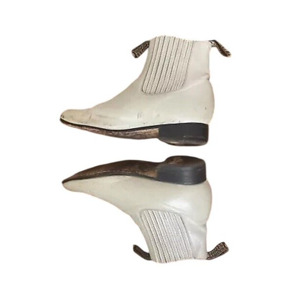 El Besserro Botin Charro Chelsea Boot Men's US 9.5 White Leathe Round Toe Boots - Picture 5 of 11